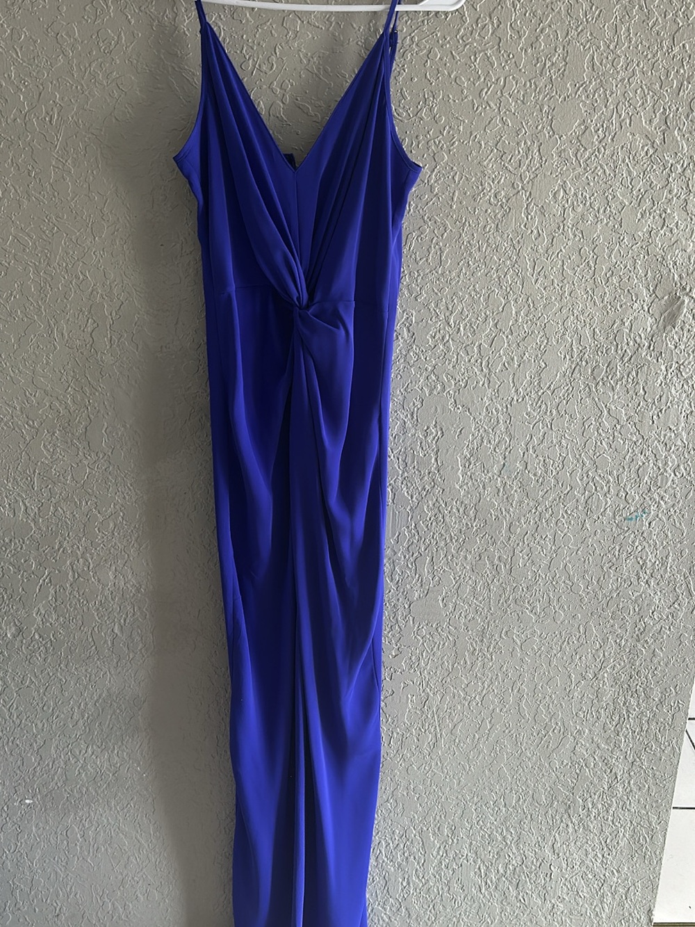 Amanda Uprichard Cobalt Twist-Front Maxi Dress